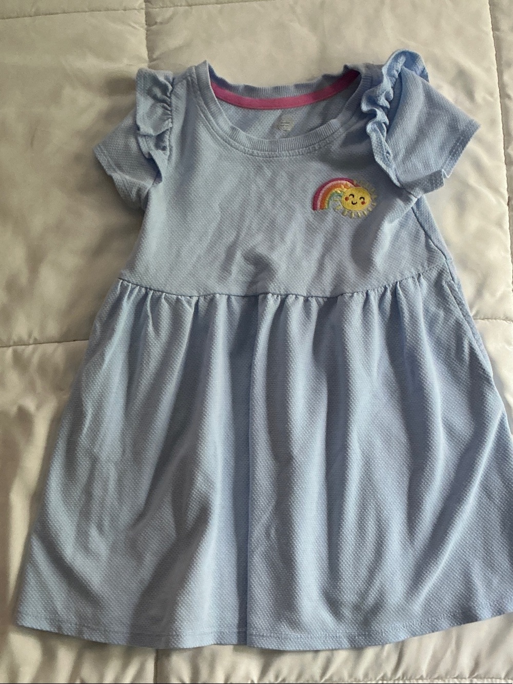 wonder nation Light Blue Dress with Rainbow & Sun Patch